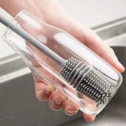 Bàn chải silicon vệ sinh ly cốc cán cầm dài 1
