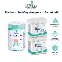 (Combo 1 hộp gạc + 2 tăm bông 400 que) Hộp 30 que gạc rơ luoi cho bé cao cấp an toàn hộp 30 tưa luoi vệ sinh răng miệng 1