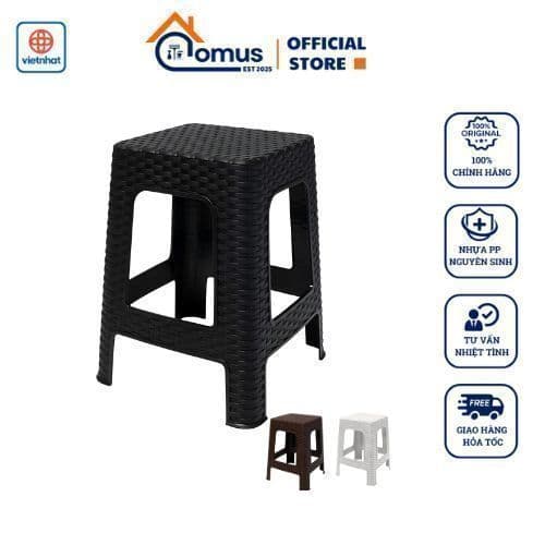 Ghế Đan Mây Cao TADAHOME, Ghế Đẩu Nhựa Ghế Cafe Chịu Lực Tốt Nhiều Màu Sắc - DOMUS