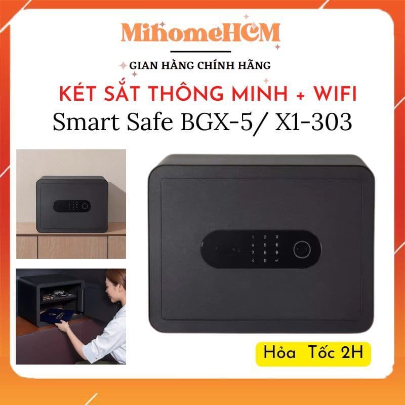[RẺ VÔ ĐỊCH] Két sắt điện tử vân tay thông minh Miiijia Smart Safe BGX-5/ X1-303 - Mở Khóa Vân Tay | KẾT NỐI WIFI
