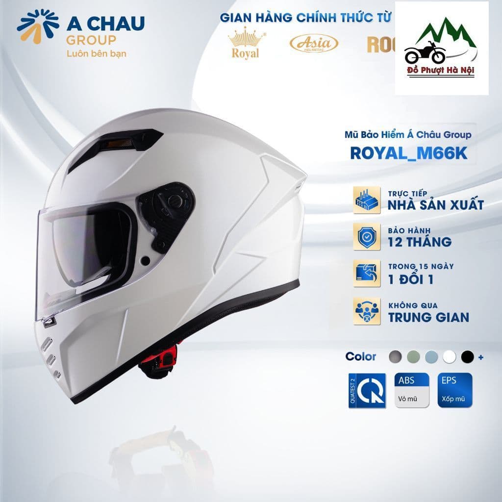 Mũ Bảo Hiểm Fullface Royal M66 2 Kính Chính Hãng, Nhựa ABS Cao Cấp Fullface Moto Đi Phượt