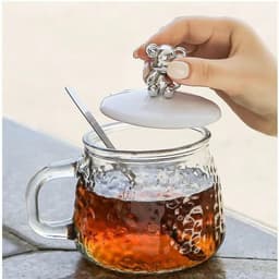 Cốc thuỷ tinh gấu nắp nhựa 400ml 5