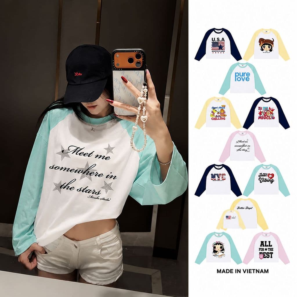 Áo Thun Tay Dài Form Boxy Phối Raglan Nam Nữ Unisex, Áo Phông Form Rộng BST Street Style Phong Cách Hàn Quốc Hot Trend