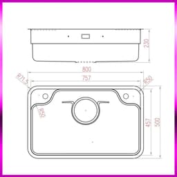 Chậu Rửa Bát 1 Hố Nobinox Arvo B180 | Kích thước 80x50cm 5