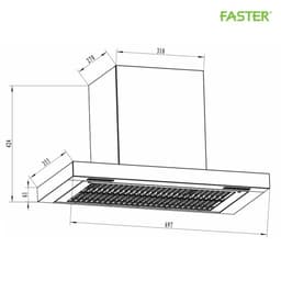 Hút mùi FASTER 35TG Autoclean  | Sấy làm sạch dầu mỡ | Điều khiển cảm ứng vẫy tay | Bảo hành 2 năm 5