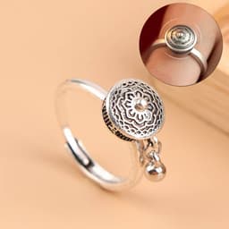Nhẫn Om Mani Padme Hum Bát Nhã Tâm Kinh Khắc Chú Lục Tự Đại Minh Xoay Tròn Phong Thủy Phong Cách Phật Giáo Cổ Điển 8