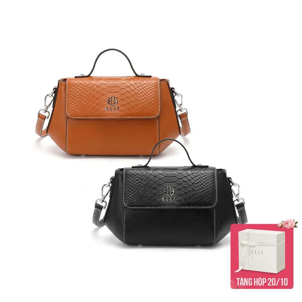 [Tặng hộp 20.10] Túi xách nữ da thật ELLY ET143 túi hand bag cao cấp thời trang sang trọng