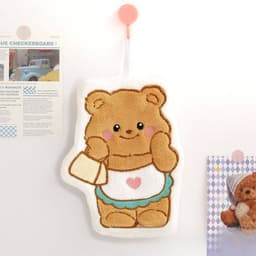 Khăn Lau Tay Hình Gấu Dễ Thương Có Móc Treo 3D Mềm Mịn Thấm Hút Nước Trang Trí Nhà Bếp Phòng Tắm 4