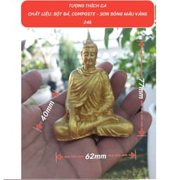 Tượng Phật Thích ca 8cm Trang Trí Tiểu Cảnh, Bàn Làm Việc  Bằng Đá Composite Chất Lượng Cao 4