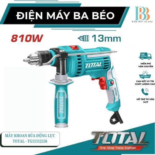 MÁY KHOAN BÚA ĐỘNG LỰC ĐIỆN CẦM TAY TOTAL 750W 710W ( TG108136E ) (TG107136E)