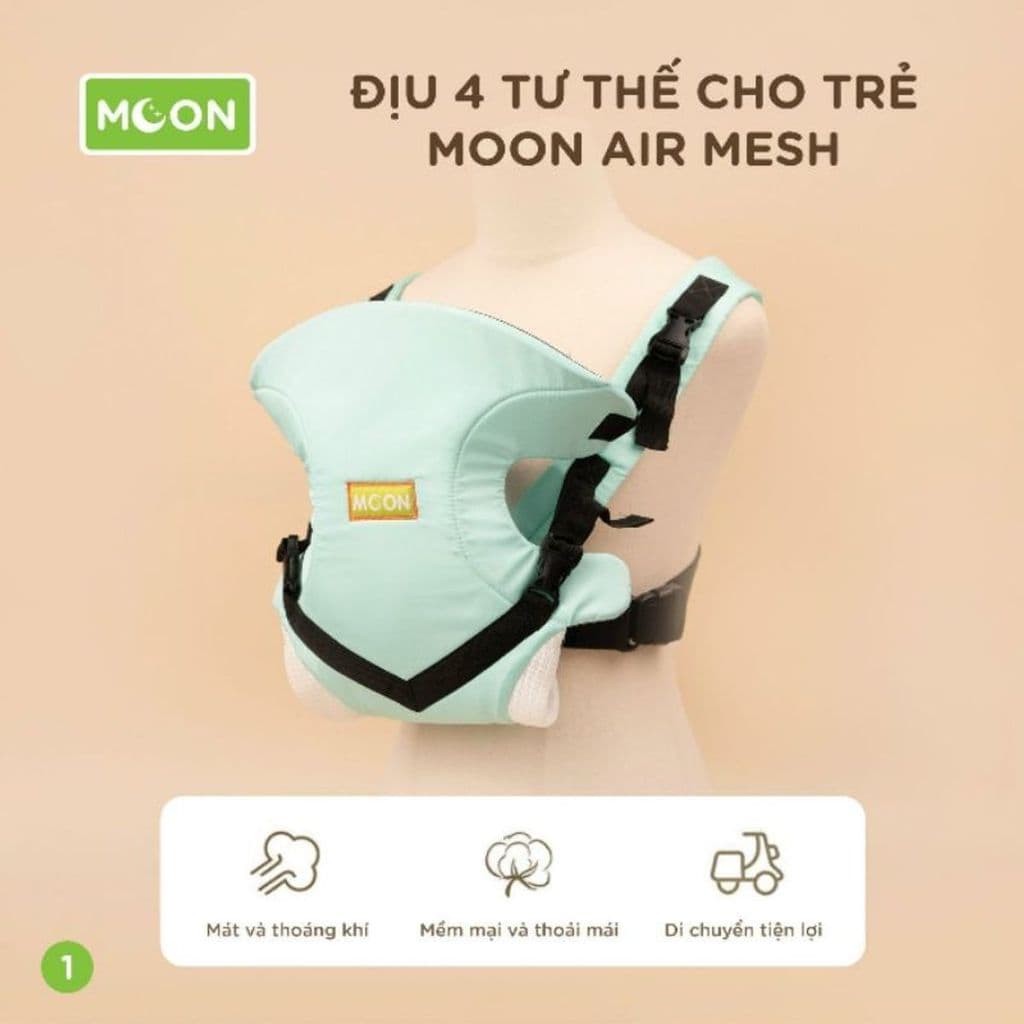 Địu 4 Tư Thế Chống Gù Lưng Cho Bé - Địu 4 Tư Thế Cho Trẻ Moon Air Mesh cõng