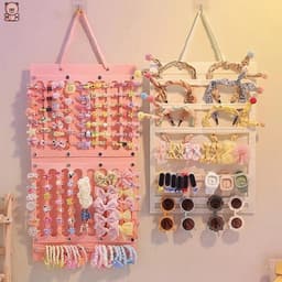 Giá Đỡ Kẹp Tóc / Nơ Treo Tường Kích Thước Lớn Tiết Kiệm Không Gian Trang Trí Phòng Bé Gái 3