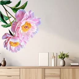 Decal Hoa Mẫu Đơn Hồng 3D - Sticker Dán Tủ Lạnh, Cửa Kính 4