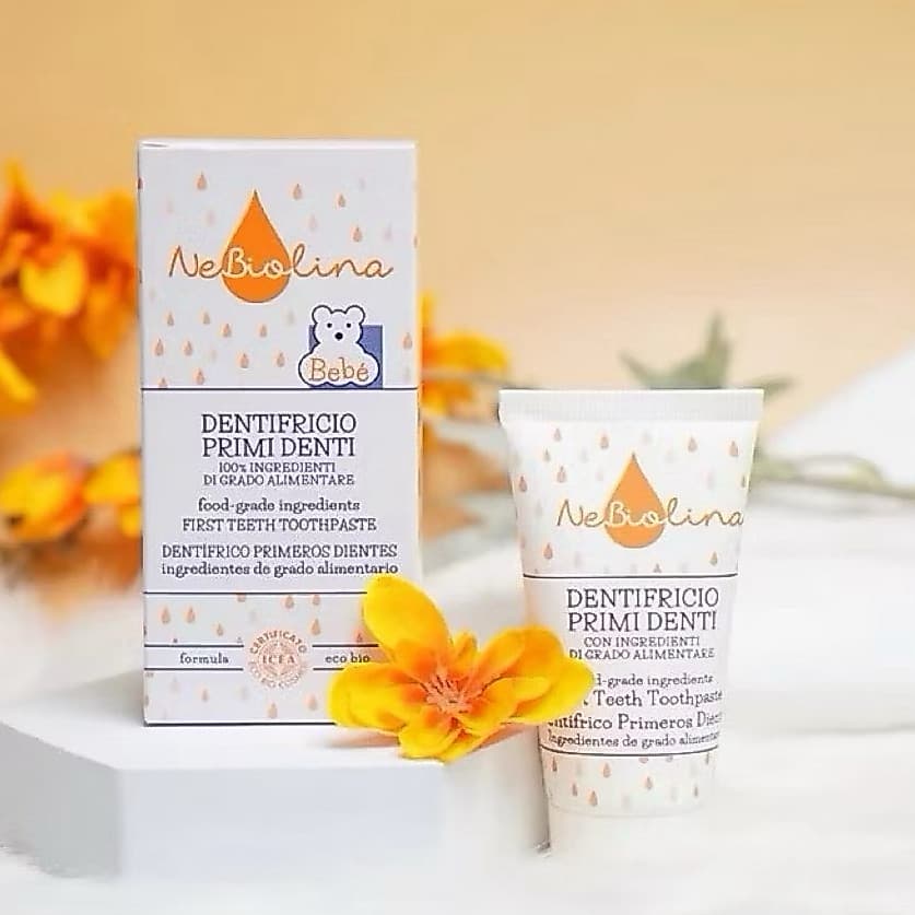 Nebiolina Kem đánh răng cho bé, Kem đánh răng hữu cơ -Giúp làm sạch răng và nướu cho bé 50ml ''Bé Bụ Bẫm''