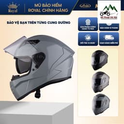 Mũ Bảo Hiểm Fullface Royal M66K 2 Lớp Kính Chống UV, Nam Nữ Đi Xe Máy, Chính Hãng Á Châu, BH 12T 1