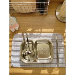 Khay Ăn 3 Ngăn Hello Kitty Inox 316 Cho Bé, Bộ Khay Ăn Kèm Thìa Đũa Dĩa Tiện Lợi VOICON-[SS67] 6