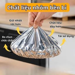 Tấm Nhôm Cách Nhiệt Bọc Thực Phẩm Vỏ Nhựa Cấp Thực Phẩm Giữ Nhiệt Bàn Ăn TTA11 Co Giãn Đàn Hồi Chống Dầu Dễ Giặt 3