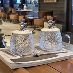 Cốc thuỷ tinh gấu nắp nhựa 400ml 3