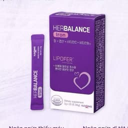 HerBalance Iron (Hộp 20 gói) Hỗ trợ bổ sung sắt, Vitamin C, Vitamin B12,  < 3