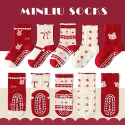 "Mua sét 10 đôi tất chống trơn cho bé trai và gái từ 1-8 tuổi, thiết kế đáng yêu và chất lượng cao!" 3