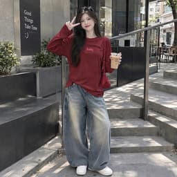 Áo thun nữ tay dài cổ tròn in chữ basic xinh đẹp baby thời trang nữ đơn giản  CT BABY 7 8 7 9 4 4 2