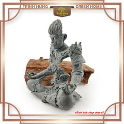 Tượng Ngộ Không đấu chiến thiền tâm đá sa thạch ST0375 - Tượng tôn ngộ không phá giáp ngồi thiền 5