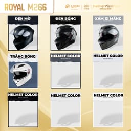 [Full Màu] Mũ Bảo Hiểm Fullface Royal M266 Chính Hãng - Nhựa ABS, 2 Kính, Trùm Đầu, Phong Cách 2