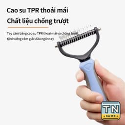 Bàn chải tẩy lông thú cưng 2 mặt, làm sạch lông nhanh chóng, gỡ rối nhẹ nhàng, mang lại thoải mái cho boss mỗi ngày. 6