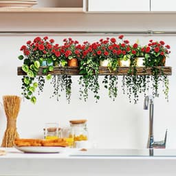 DT29 - 40x70cm Decaltrong dán tường kệ chậu cây hoa nhiều màu sắc , Sẵn keo kt 40*70cm 2