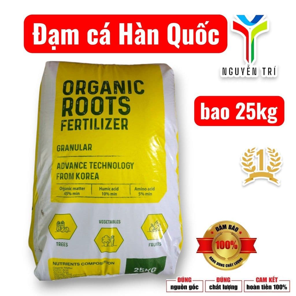 1 bao 25kg Phân bón đạm cá hữu cơ Hàn Quốc humic cung cấp dinh dưỡng hữu cơ cho hoa kiểng, rau màu
