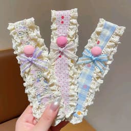 Băng đô (LOẠI1) buộc tóc rộng hoa dệt kim ngọt ngào, Băng đô cố định tóc gãy ma thuật cho bạn gái... 6