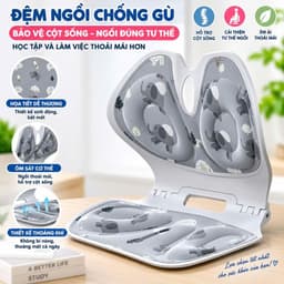 TC  Đệm Ngồi Chống Gù JINGQU Có Tựa Lưng, Đệm Ghế Công Thái Học Gập Gọn, Hỗ Trợ Tư Thế Ngồi Êm Ái Thoáng Khí 7