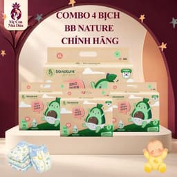 COMBO mua 4 bịch Bỉm dán/quần BB NATURE chính hãng cho bé đủ size thoáng mát,thấm hút tốt 1