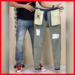 JEAN NAM HỌA TIẾT,SỰ KẾT HỢP CỰC CHẤT GIỮA HỌA TIẾT VẨY SƠN VÀ PHỐI RÁCH,LÊN FORM CHUẨN,CÂN MỌI OUTFIT QJ-5091 VIC 4