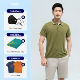 Áo Polo Nam Ngắn Tay DGC Dáng Suông Có Xẻ Sườn, Vải Than Dừa Kháng Khuẩn Thoáng Mát - SAPBC14M 1