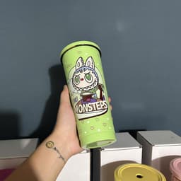 Cốc giữ nhiệt 750ml hoạ tiết hoạt hình dễ thương xinh xắn ( Tặng Phụ Kiện ) 2