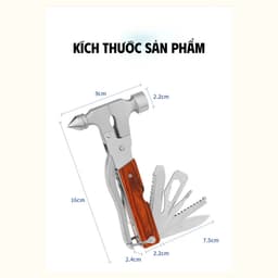 Búa thoát hiểm ô tô búa đa năng 7 trong 1 thép không gỉ 9