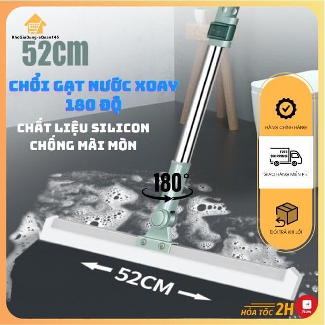 Chổi chà sàn nhà vệ sinh, Cây gạt nước, quét nhà tắm thông minh xoay 360 độ VOICON-[DA66]