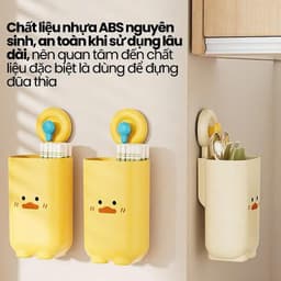 Hộp Đựng Đũa Muỗng Treo Tường Nhựa ABS Cao Cấp Thoáng Khí Ngăn Ẩm Mốc Ống Đựng Đũa Chống Bụi Tích Hợp Móc VOICON-TTA11 3