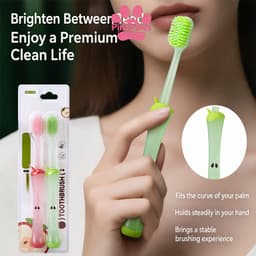 🩰PinkPaws Bàn chải đánh răng lông mềm Fun Apple dành cho trẻ em: Lông bàn chải dày nhẹ nhàng chăm sóc nướu nhạy cảm. 6
