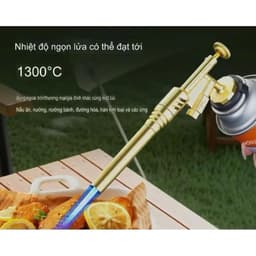 ￼Khò gas mini mới bằng thép mạ đồng chống bỏng, tự động đánh lửa( ống  dài) 4