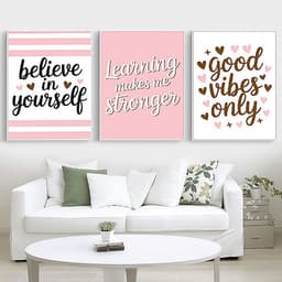 Bộ 3 Tranh Treo Tường Cho Bé Màu Sắc Sặc Sỡ Poster Cảm Hứng Tiếng Anh Trang Trí Góc Đọc Sách Phòng Học Tại Nhà 7