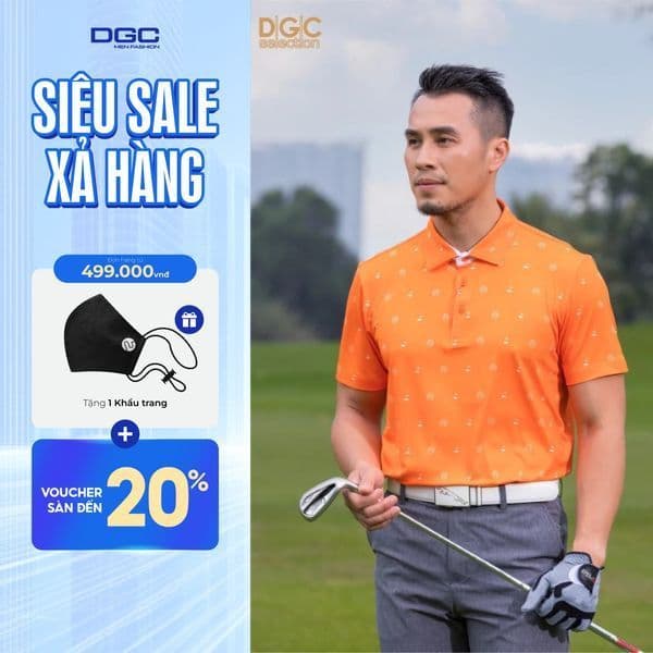 Áo Polo Golf Nam DGC Thiết Kế Nổi Bật Chất Vải Thoáng Mát, Thấm Hút Mồ Hôi - SAPBC18M