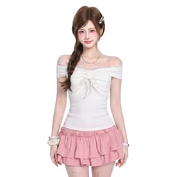 Áo Nữ Kiểu Trễ Vai Viền Phối Ren  Thắt Nơ Ngực Dễ Thương A51593 9 7 - Sam botique 6