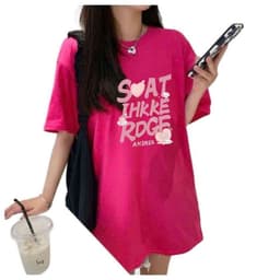 Áo thun , áo 3158 cotton khô, áo thun nữ form rộng nam nữ tay lỡ mẫu trơn unisex -chữ  SOAT HỒNG 7