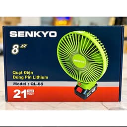 1 Thân Quạt 21V Không Chổi Than SENKYO QL-08, Lồng Nhựa 8Inch, Êm Ái Bền Bỉ, Chân Pin Phổ Thông 5