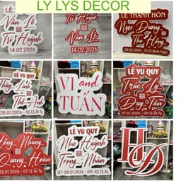 Bảng tên dâu rể ngày cưới, bảng tên đám cưới trang trí gia tiên. LY LYS DECOR 4