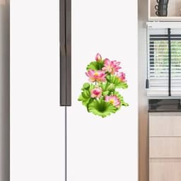 Miếng Dán Tường Hoa Sen 3D Sang Trọng, Tinh Tế, Trang Trí Nhà, Toilet, Tủ Lạnh 3