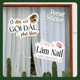 Sticker Decal Dán Kính Chống nước - Decal Nail mi gội size A3 (7722) 3