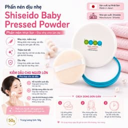 Phấn Nén Shiseido Baby Pressed Powder 50g Nội Địa Nhật -  Phấn Rôm Cho Bé - Phấn Kiềm Dầu Cho Mẹ 9